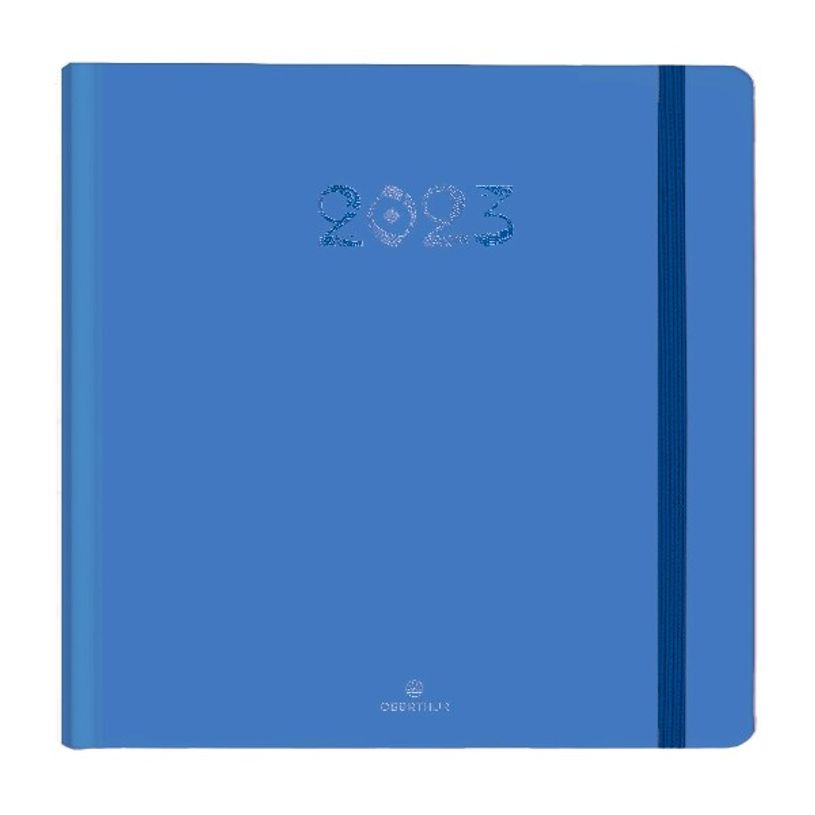 3664447131764-Agenda à élastique Cachemire - 1 semaine sur 2 pages - 16,5 x 16,5 cm - bleu - Oberthur-P_405120132_1-0