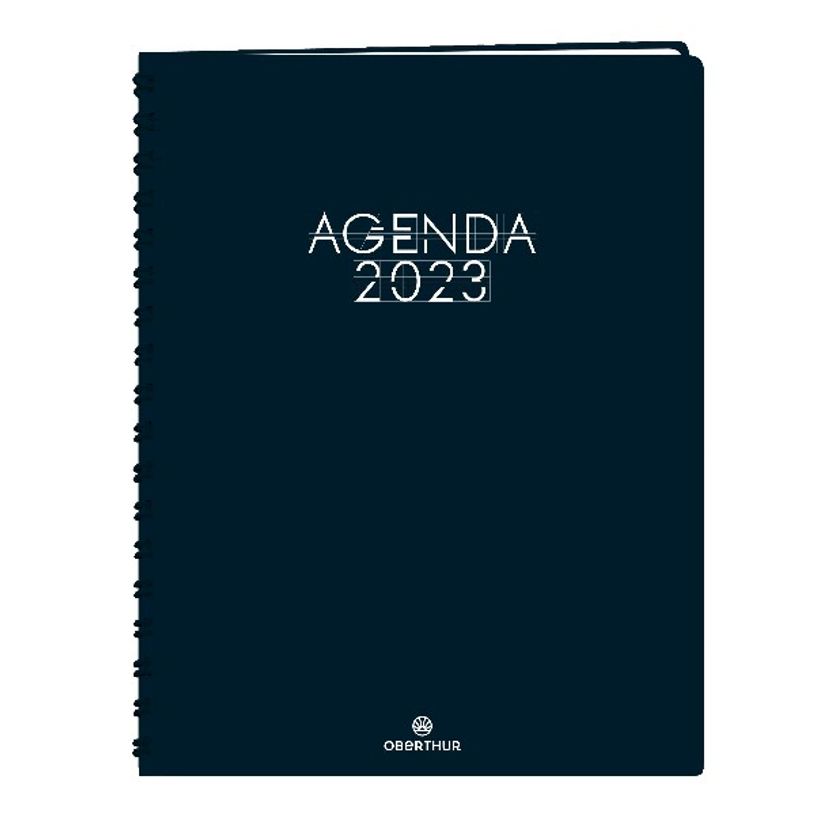 3664447134260-Agenda Portland - 1 semaine sur 2 pages - 22 x 28 cm - bleu marine - Oberthur-P_405120146_1-0