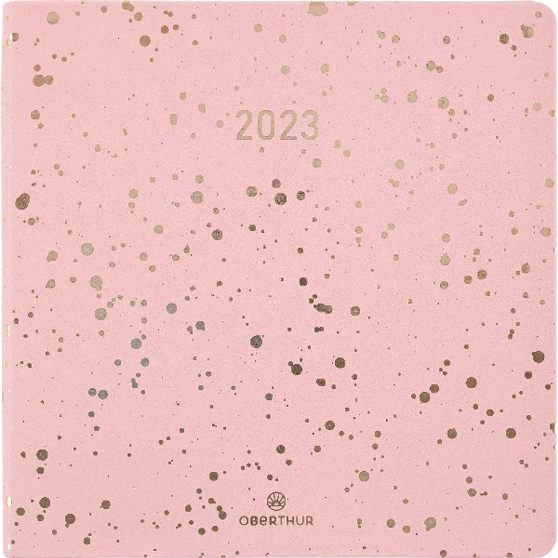 3664447126678-Agenda Céleste - 1 semaine sur 2 pages - 16,5 x 16,5 cm - rose - Oberthur-P_405120319_1-0