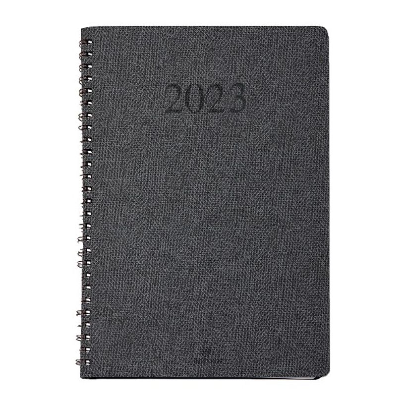 3664447128801-Agenda wire'o Glasgow - 1 semaine sur 2 pages - 17 x 24,5 cm - anthracite - Oberthur-P_405120378_1-0