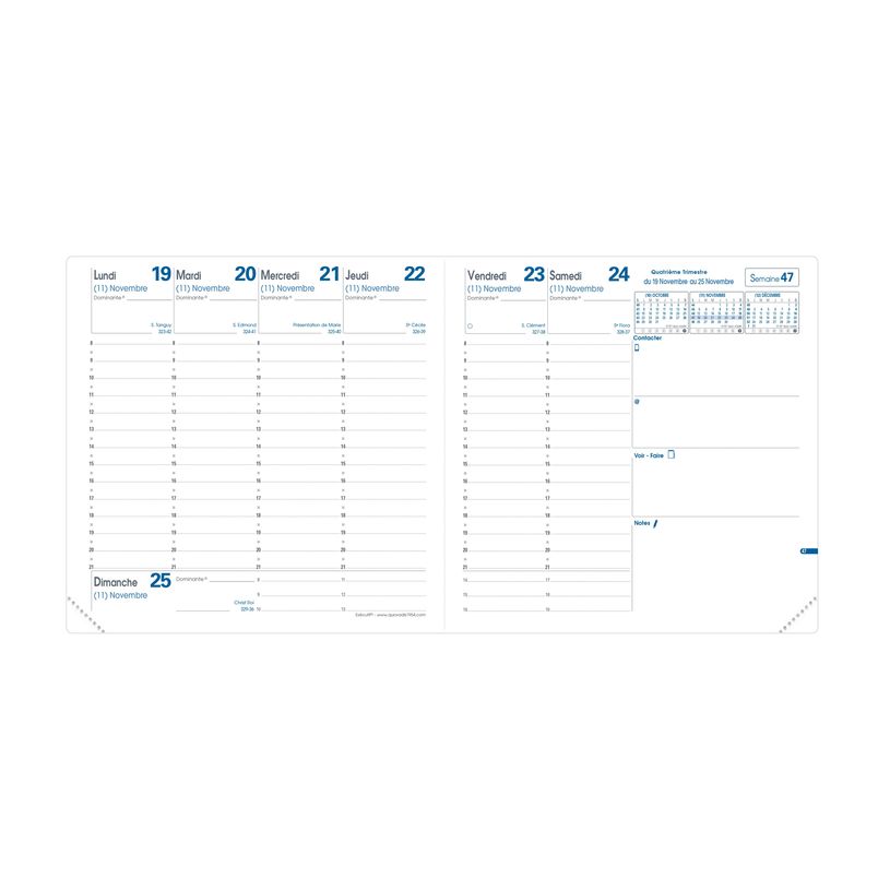 3371010475933-Agenda Club Executif avec répertoire - 1 semaine sur 2 pages - 16 x 16 cm - bronze - Quo -P_405120828_2-1