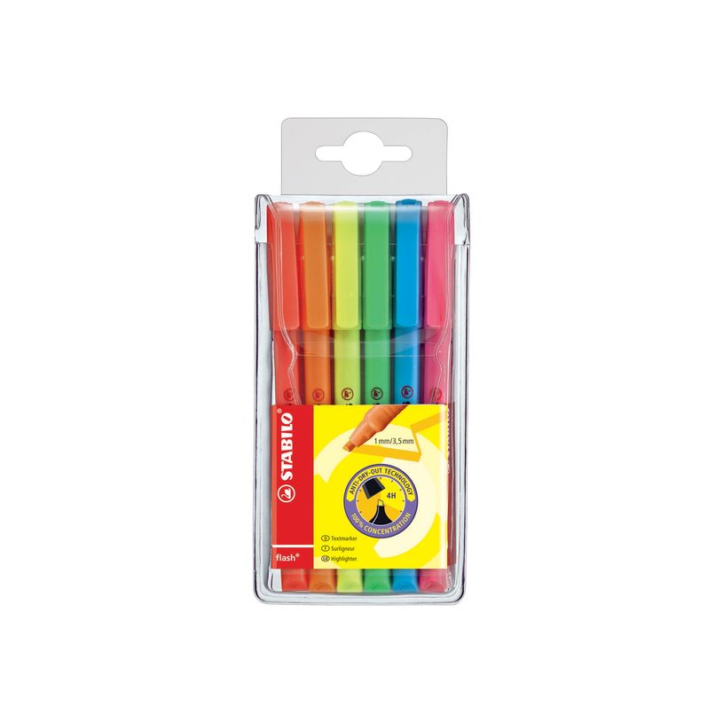 4006381131865-STABILO flash - surligneur - bleu fluorescent, orange fluorescent, rouge fluo, jaune fluorescent, vert fluorescent-P_405122757_7-0