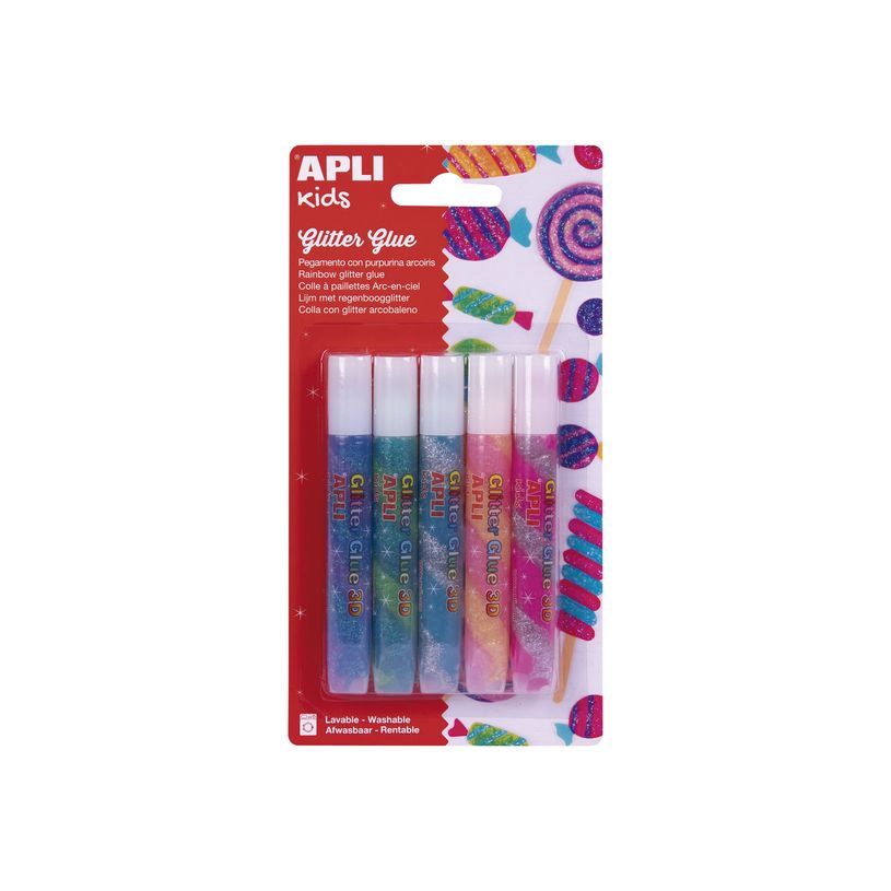 8410782176114-Apli Kids - 5 Pots de colle à paillettes - 11 g - bleu gris, gris violet, bleu vert, lila-P_405124168_1-0