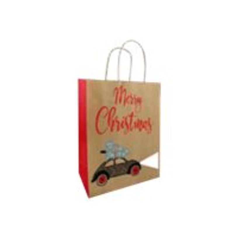 3281650551303-Créastyl Kraft Fantaisie - 50 Sacs cadeau kraft - poignées torsadées - 26 cm x 12 cm x -P_405124505_1-0