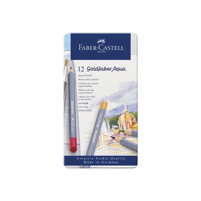 4005401146124-Faber-Castell Goldfaber Aqua - 12 Crayons de couleur aquarellables - couleurs assorties-P_405125087_2-1