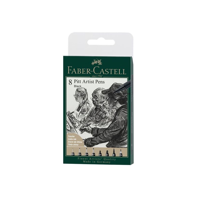 4005401671589-Faber-Castell PITT Artist Pen - Pack de 8 stylo pinceau, feutre fin et jeu de marqueurs - -P_405125107_3-0