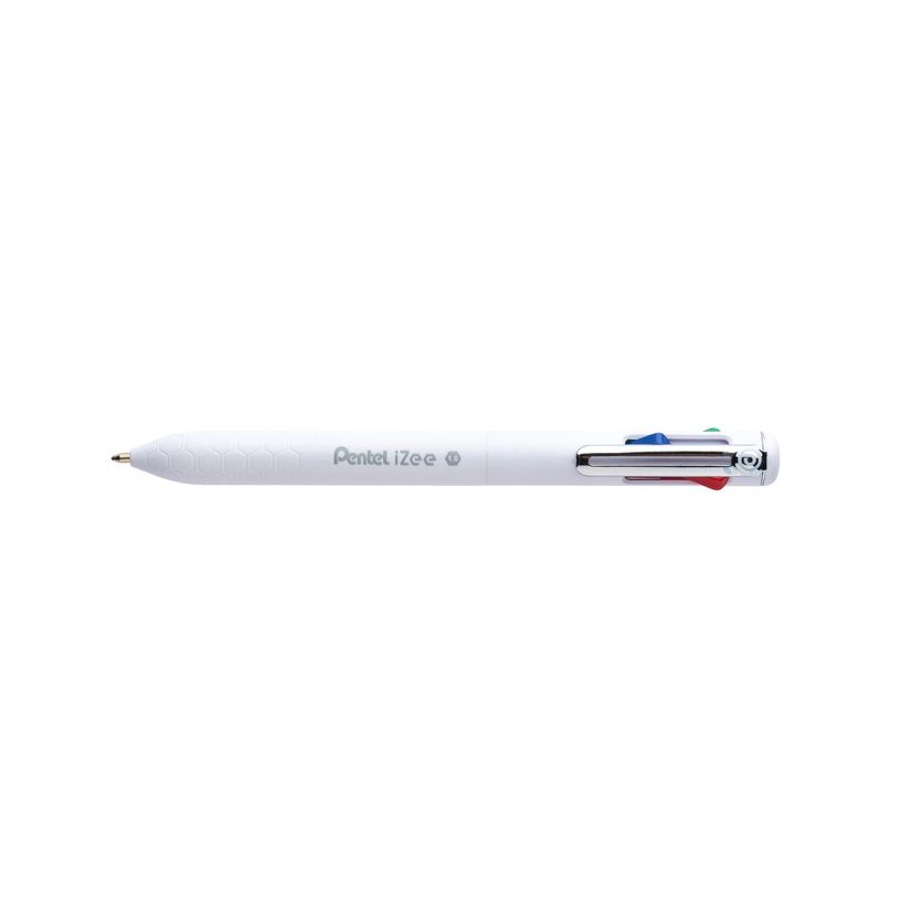 0884851059635-Pentel iZee - Stylo à bille 4 couleurs corps blanc - noir, rouge, bleu, vert - 0,7 mm-P_405127623_1-0