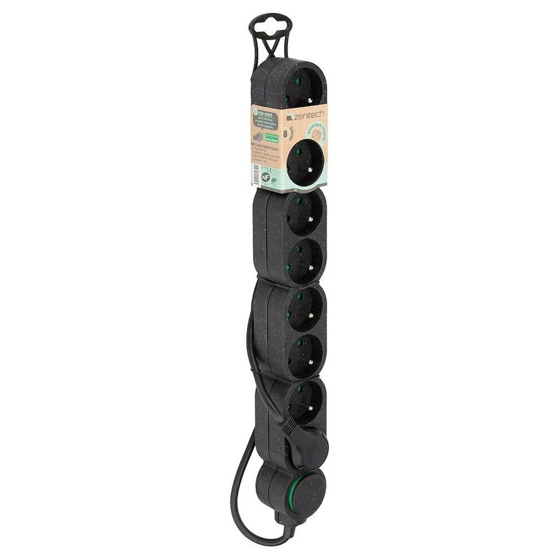 3545411896592-zenitech - Multiprise 8 prises avec interrupteur - noir - 1,5 m-P_405127631_3-2