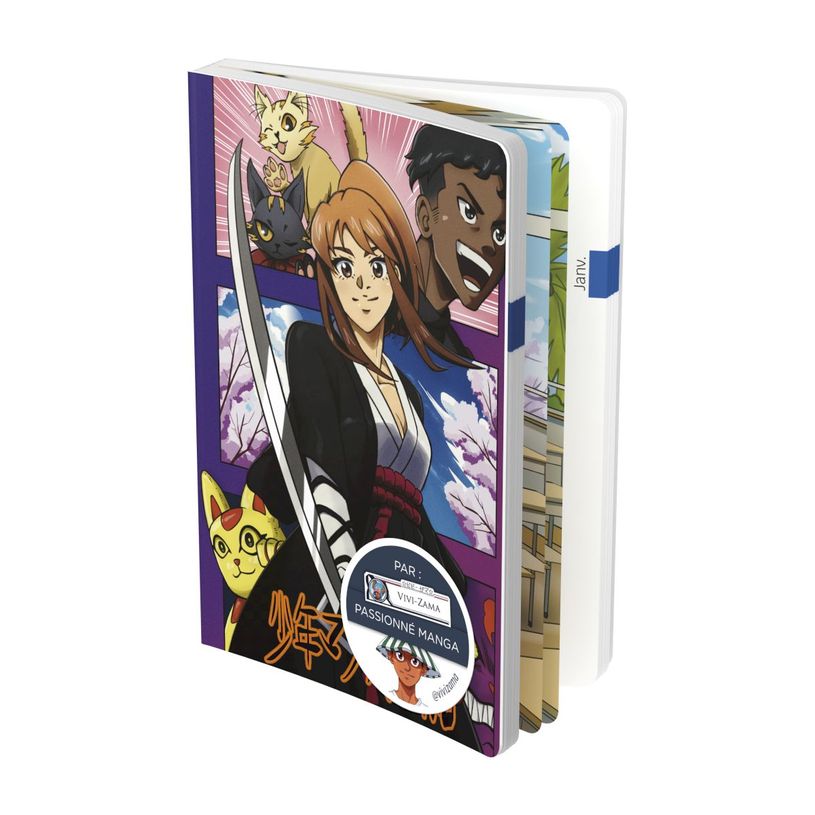 3147280242472-Agenda Manga Shonen - 1 jour par page - 12 x 17 cm - décors assortis - Hamelin-P_405129652_2-0