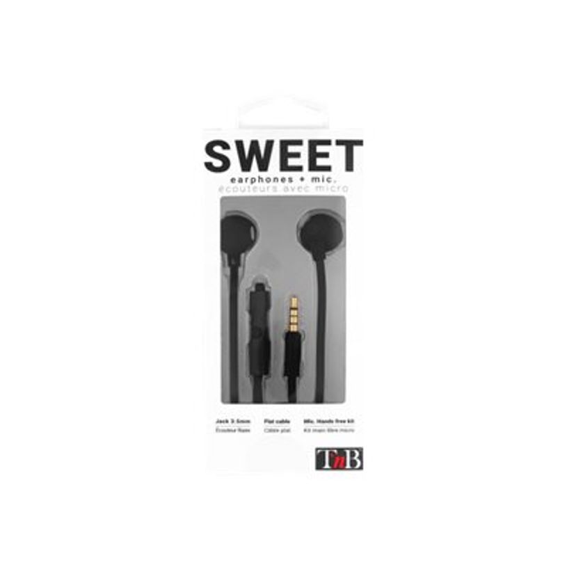 3303170090442-T'nB SWEET - Kit main libre - Ecouteurs filaire avec micro - intra-auriculaire - noir-P_405131542_2-3