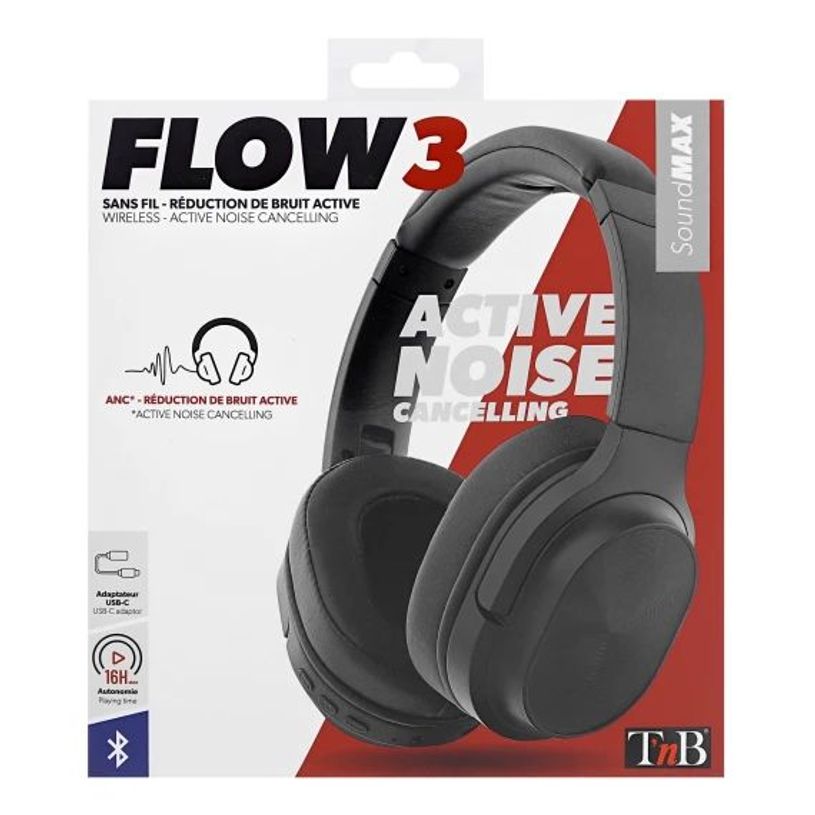 3303170105702-T'nB FLOW - casque sans fil avec micro - à réduction de bruit - noir-P_405131544_4-3