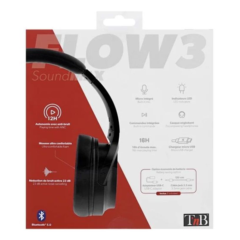 3303170105702-T'nB FLOW - casque sans fil avec micro - à réduction de bruit - noir-P_405131544_5-4