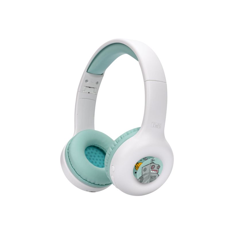 3303170107232-T'nB Kids KIDY - casque sans fil pour enfants - Limiteur de décibel - blanc et vert-P_405131546_1-0