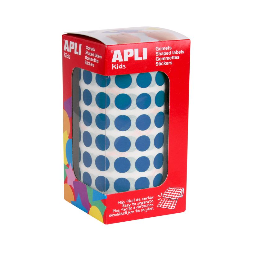 8410782048527-Apli kids - Rouleau de 5192 gommettes rondes - diamètre 10,5 mm - bleu--0