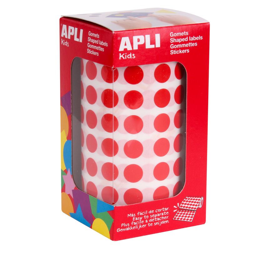 8410782048534-APLI kids - Gommettes rondes - 1,05 cm de diamètre - rouges--0