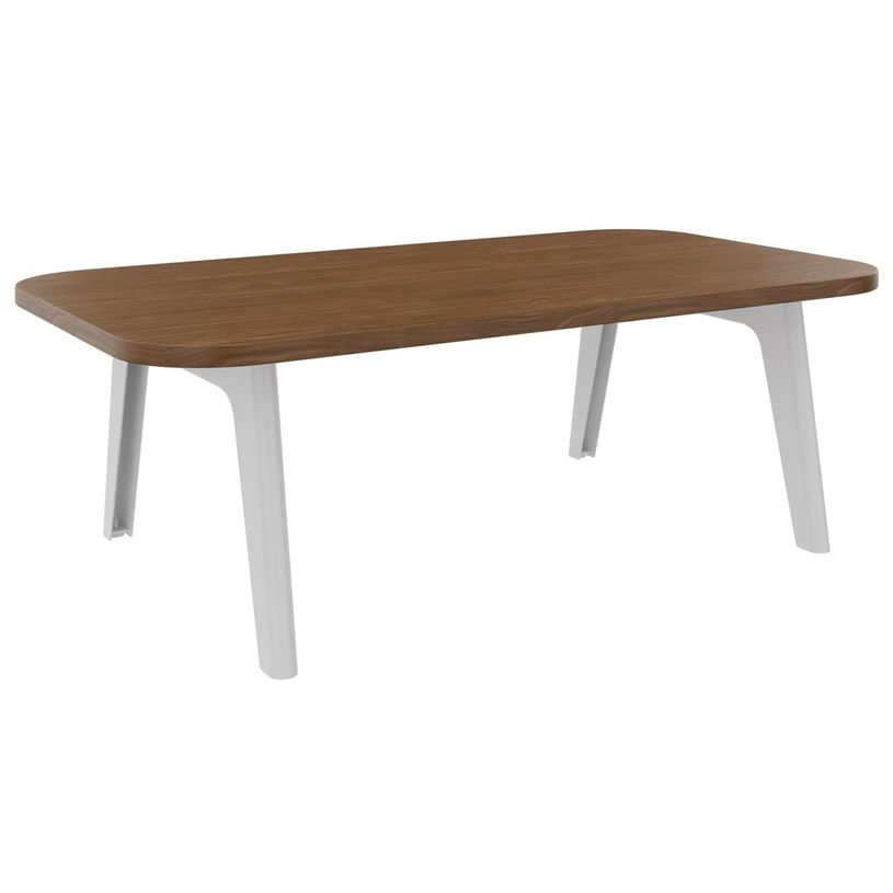 3253310179691-Table basse ILO - L114xP67xH39 cm - pieds blanc - finition noyer-P_405134645_1-0
