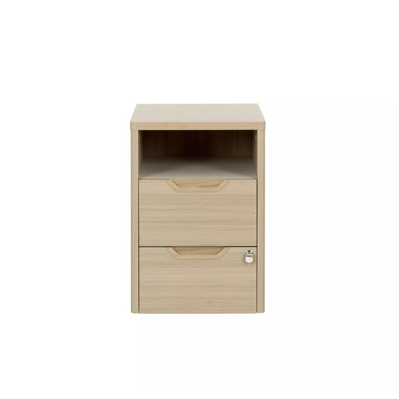 3483600819550-Caisson mobile ABSOLU - Profondeur 60 cm - 2 tiroirs/1 niche - Chêne structuré-P_405137463_1-0