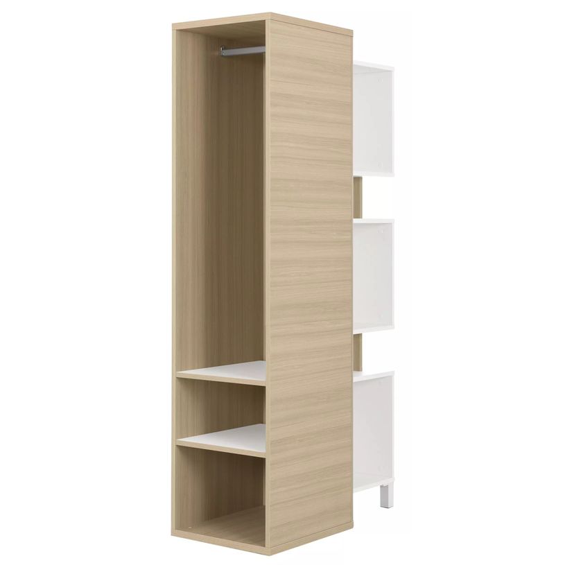 3483600819598-Bibliothèque Vestiaire ABSOLU - L100 x H188 x P45 - 3 bacs de rangement - Chêne structur-P_405137467_2-1