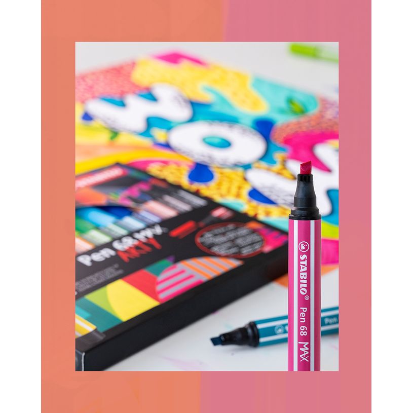 4006381590013-STABILO Pen 68 Max Arty - 12 Feutres pointe large biseautée - couleurs assorties-P_405141777_2-1