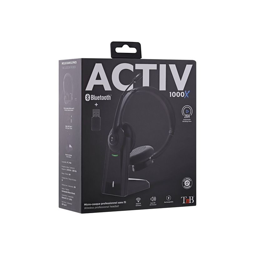 3303170111154-T'nB ACTIV 1000X - Casque sans fil avec micro - bluetooth - noir-P_405147312_4-4
