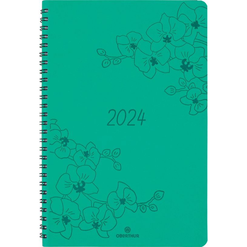 3664447157399-Agenda à spirale Primrose - 1 semaine sur 2 pages - 17 x 24,5 cm - vert - Oberthur-P_405149148_1-0