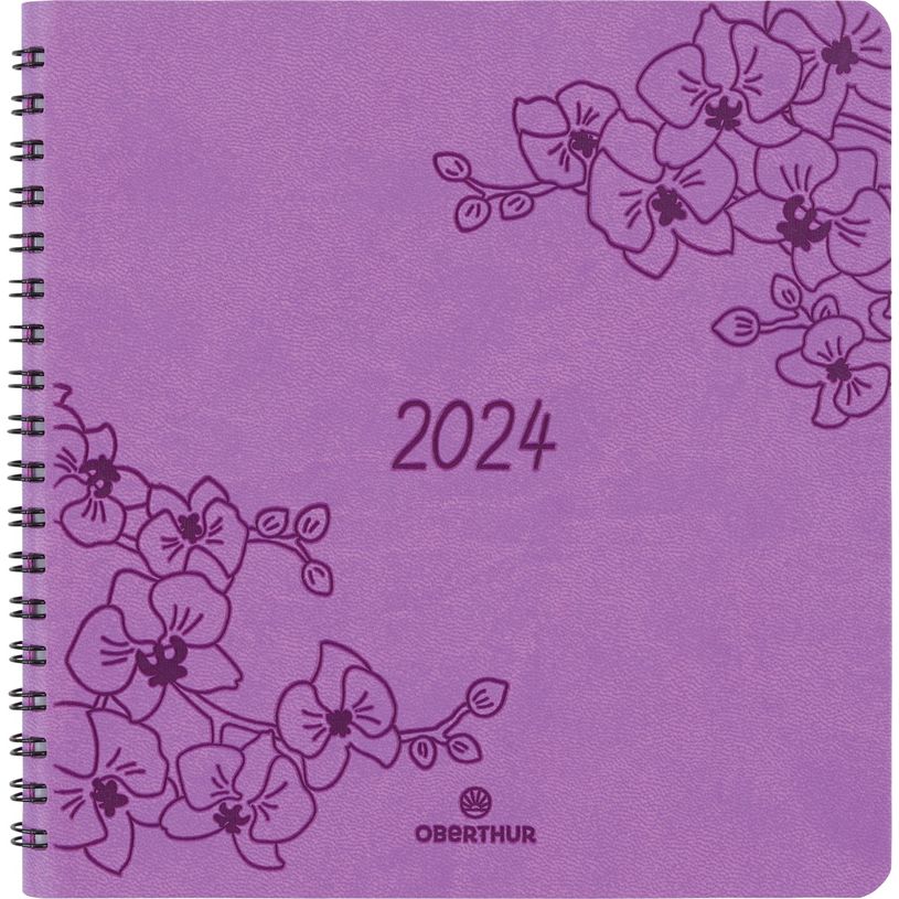 3664447157405-Agenda à spirale Primrose - 1 semaine sur 2 pages - 16 x 16 cm - lilas - Oberthur-P_405149149_1-0