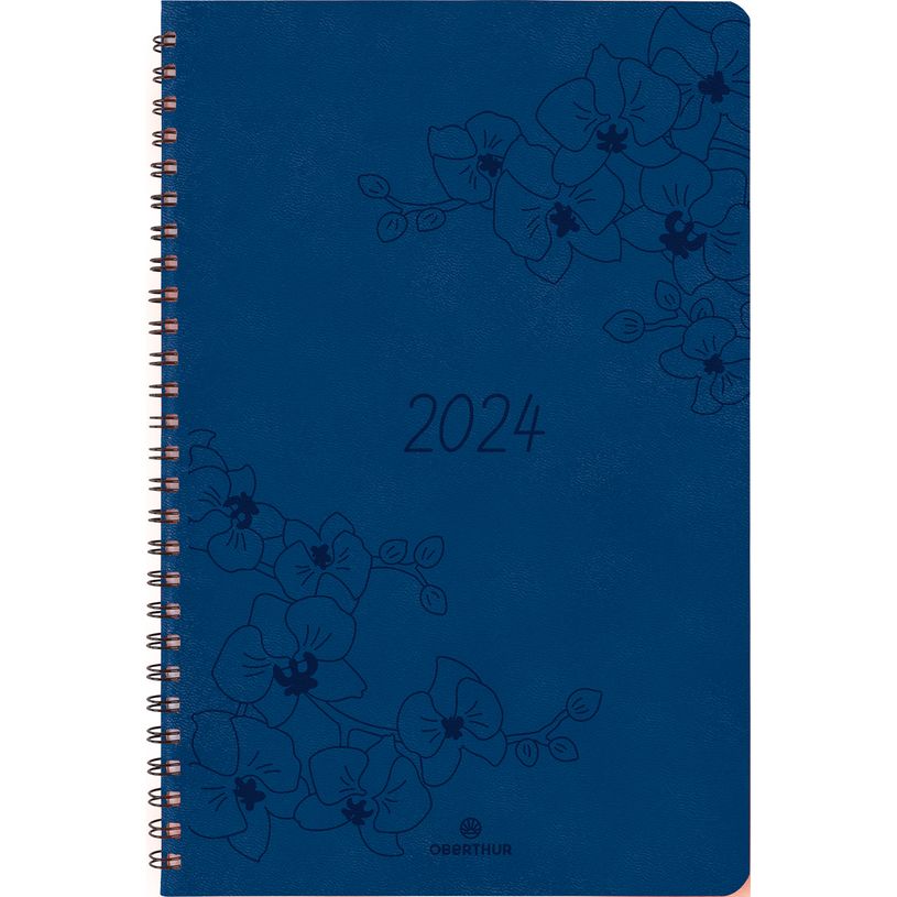 3664447157535-Agenda à spirale Primrose - 1 semaine sur 2 pages - 10 x 15 cm - bleu marine - Oberthur-P_405149162_1-0