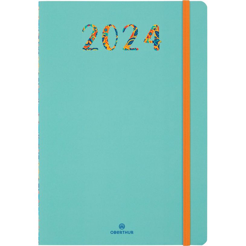 3664447158808-Agenda Merida - 1 semaine sur 2 pages - 17 x 24,5 cm - vert - Oberthur-P_405149223_1-0