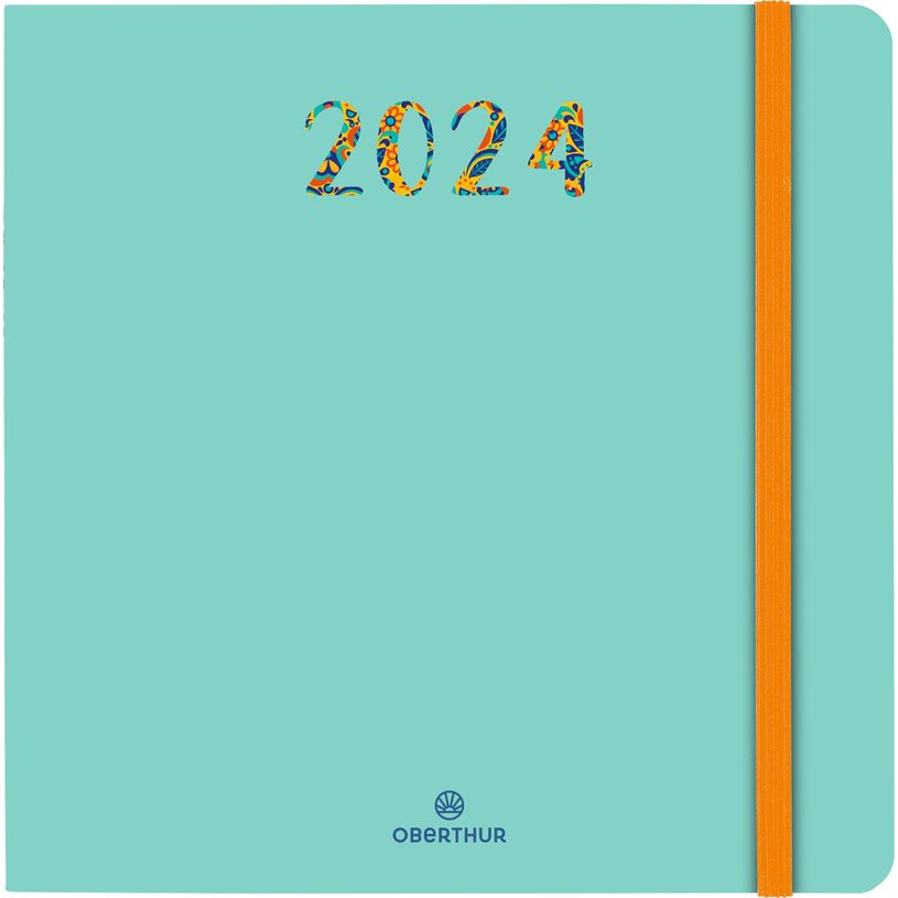 3664447158846-Agenda Merida - 1 semaine sur 2 pages - 16 x 16 cm - vert - Oberthur-P_405149227_1-0