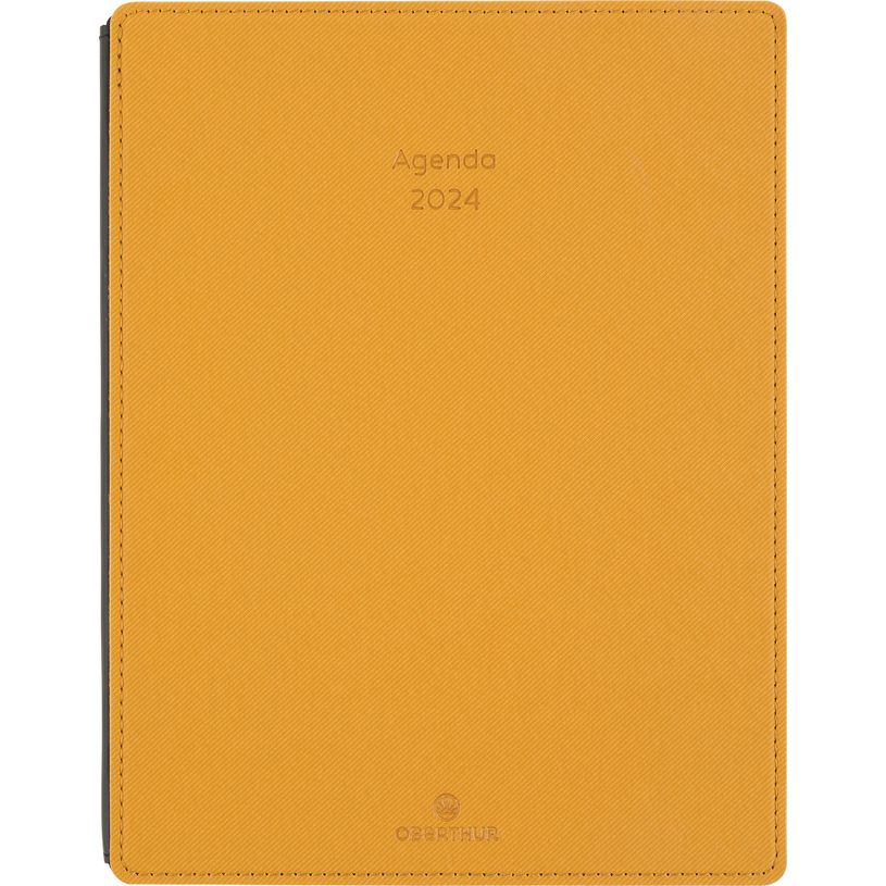 3664447154077-Agenda Stan - 1 semaine sur 2 pages - 13 x 21 cm - moutarde - Oberthur-P_405149289_1-0