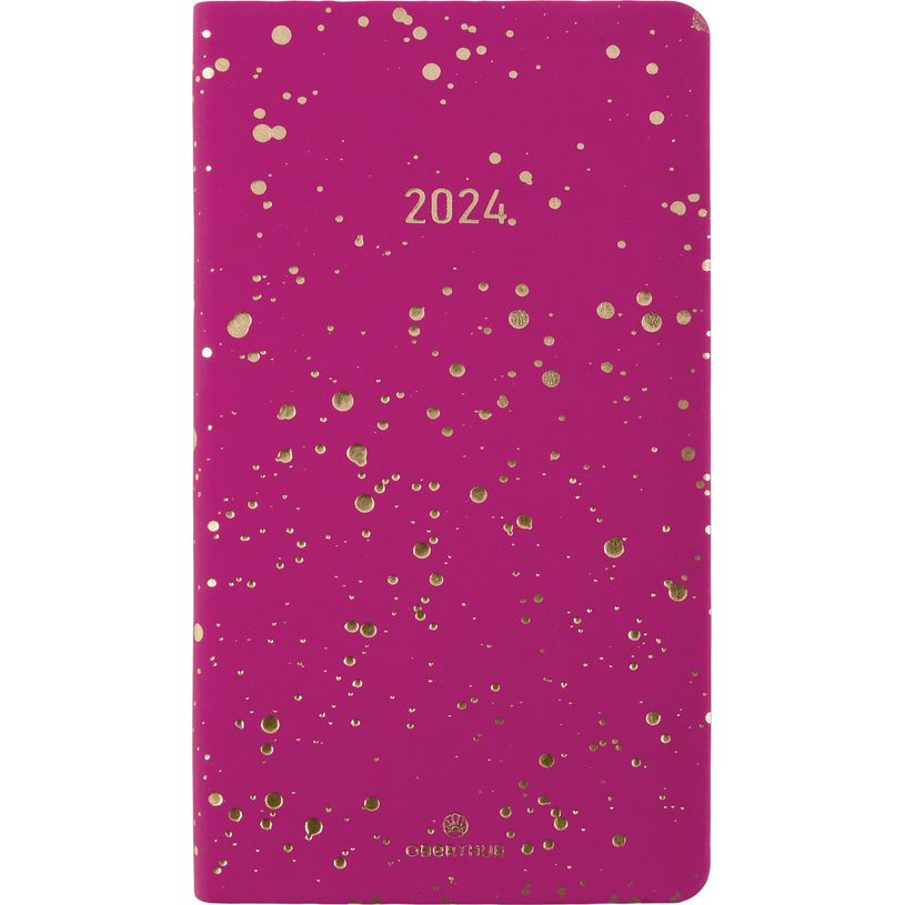 3664447156088-Agenda de poche Céleste - 1 semaine sur 2 pages - 9,5 x 17 cm - fuchsia/or - Oberthur-P_405149309_1-0