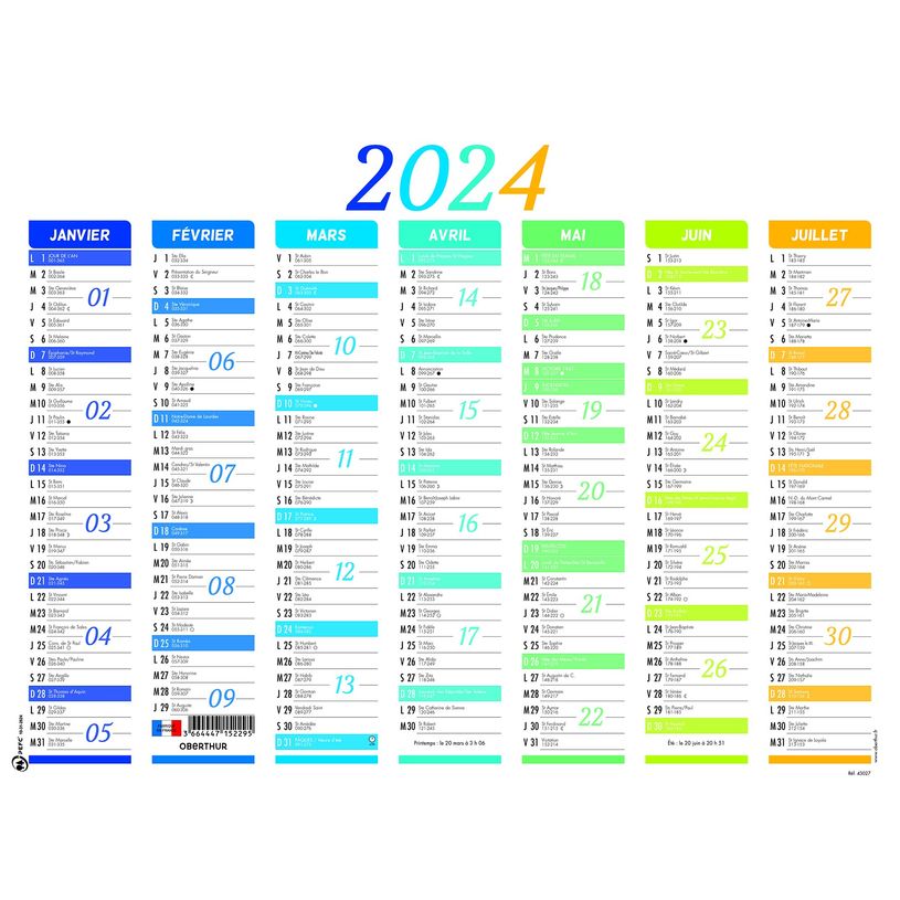 3664447152301-Calendrier Nuance - 7 mois par face - 40,5 x 55 cm - Oberthur-P_405149403_1-0