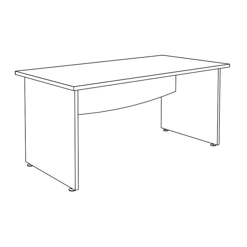 3253310230323-Bureau droit DUAL - L140 - Pieds blanc - plateau imitation noyer-P_405152153_6-5
