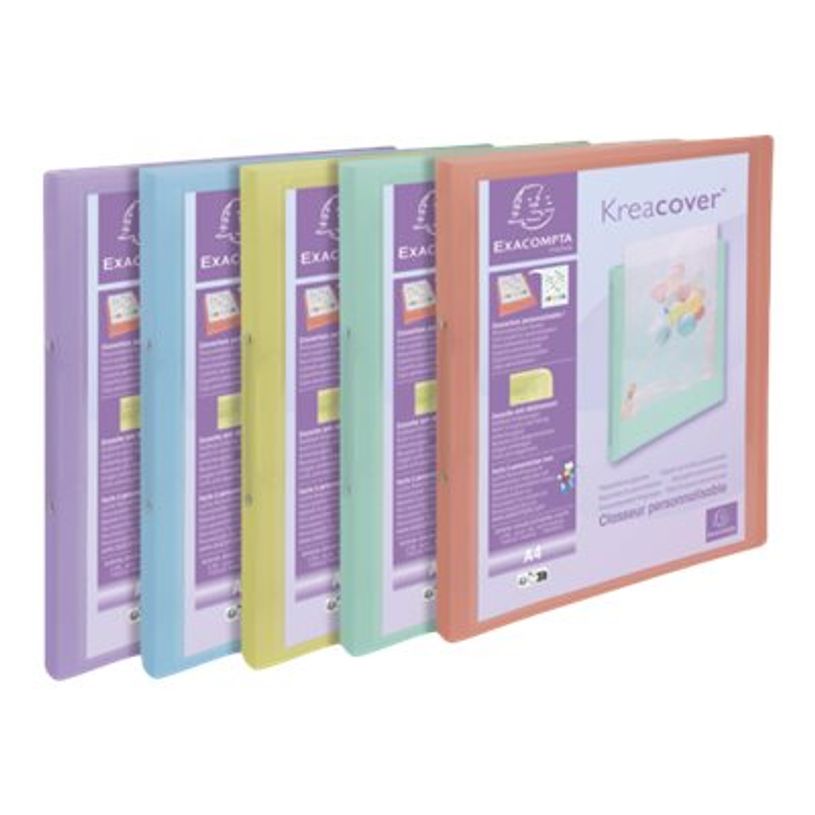 3130630542797-Exacompta Kreacover Pastel - Classeur 2 anneaux personnalisable - Dos : 20 mm - A4 - pour 140 feuilles - disponi-P_405152235_2-0