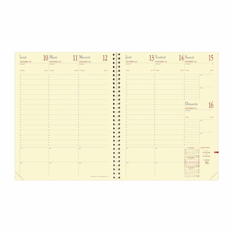 3371010482078-Agenda spiralé Impala Manager avec répertoire - 1 semaine sur 2 pages - 21 x 27 cm - bleu prusse - Qu--1