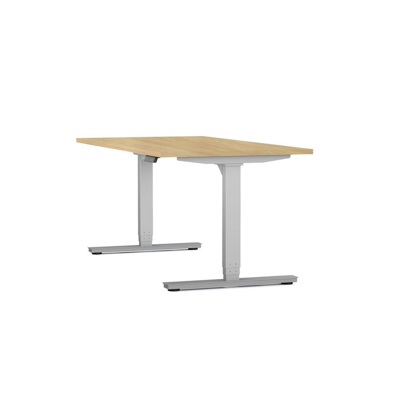 3617350004281-Bureau électrique AXEL -  bureau assis/debout  - L160 cm - plateau imitation chêne clair-P_405153362_1-0