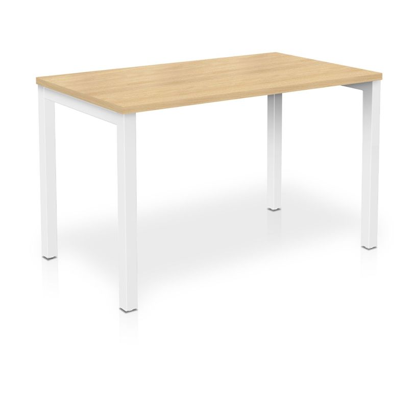3617350003734-Bureau ARIAL - L180 x P80 cm - plateau imitation chêne clair - pieds blancs-P_405153401_1-0