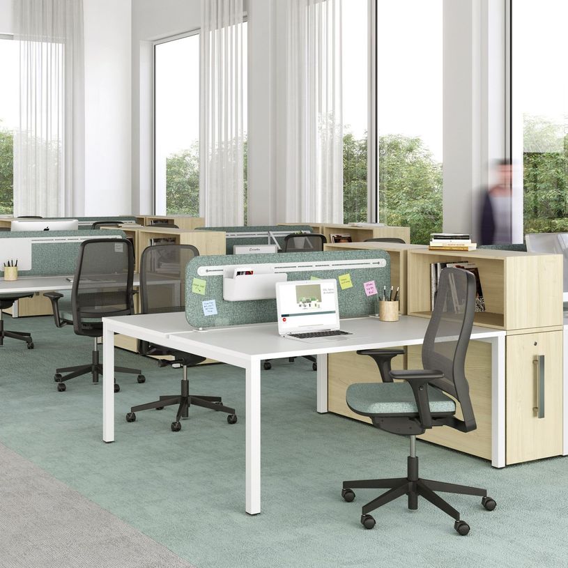 3617350003703-Bureau Bench ARIAL - L140 x P165 cm - plateau blanc - pieds blancs-P_405153439_2-1
