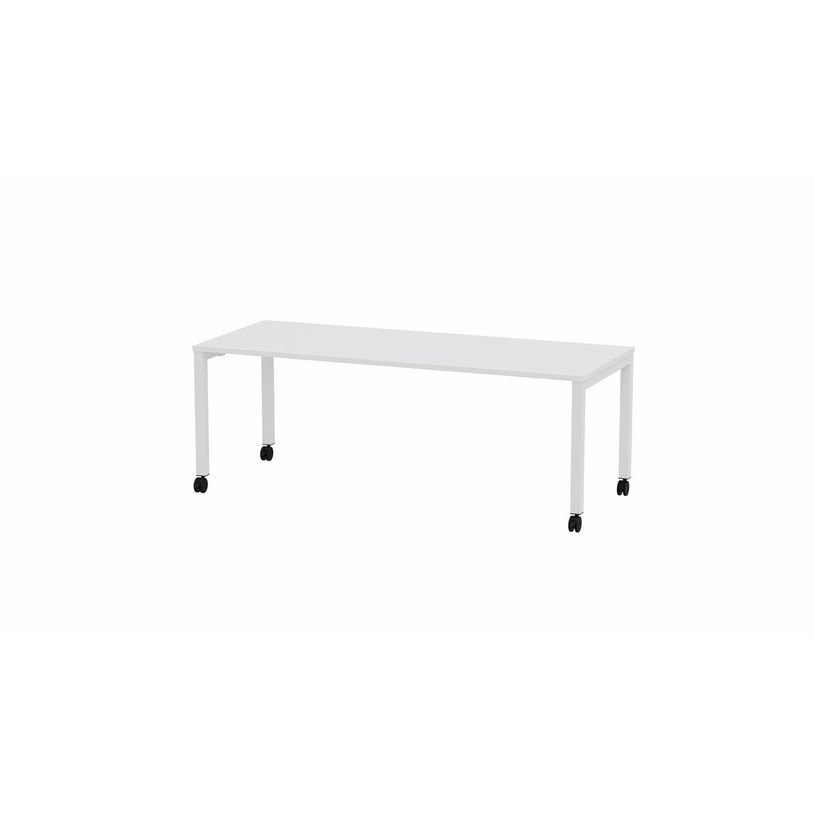 3617350002621-Table de réunion mobile ARIAL - L200 x P80 cm - plateau blanc - pieds blancs-P_405153538_1-0