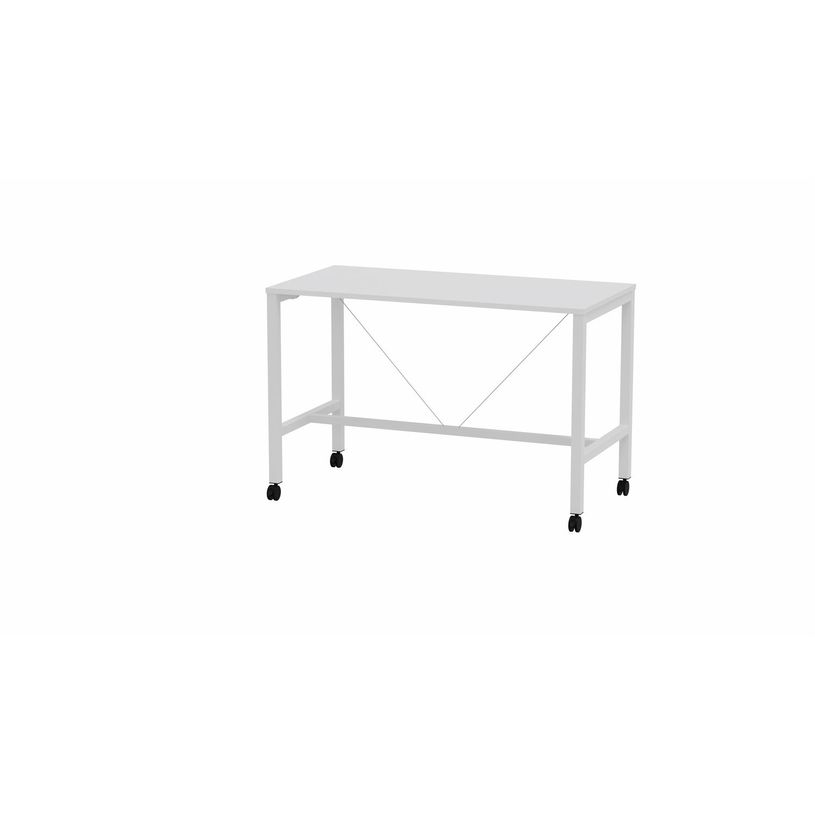 3617350002539-Table de réunion mobile et haute ARIAL - L160 x P80 x H104,5 cm - plateau blanc - pieds b-P_405153547_1-0