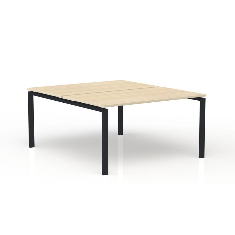 3617350005370-Bureau Bench CONECT - L160 x P165 cm - plateau imitation chêne clair - pieds noirs-P_405153705_1-0