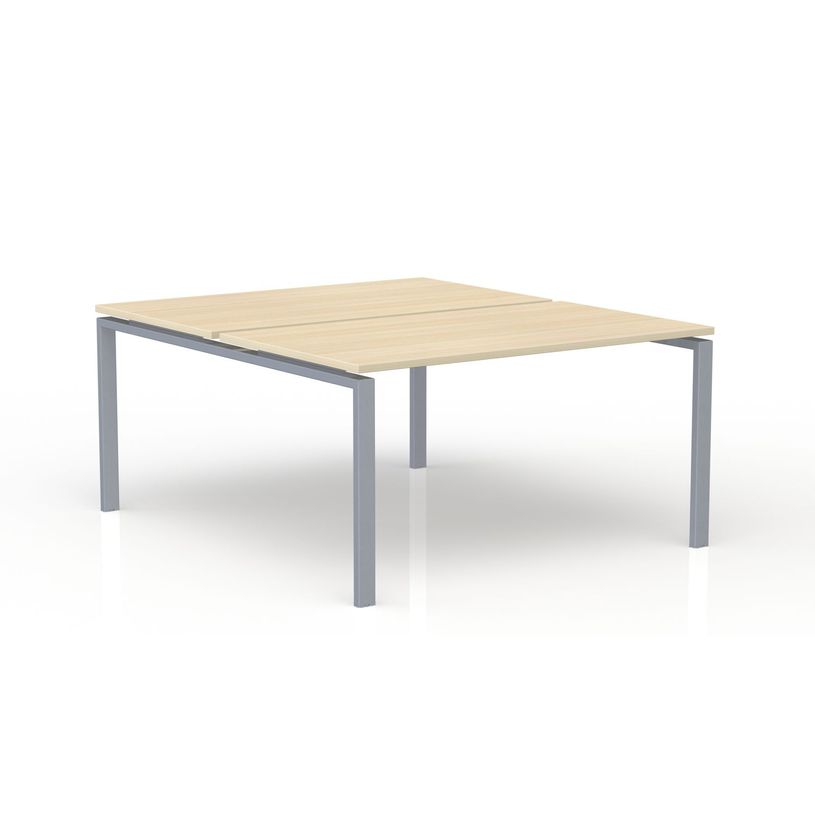 3617350005295-Bureau Bench CONECT - L180 x P165 cm - plateau imitation chêne clair - pieds gris-P_405153713_1-0