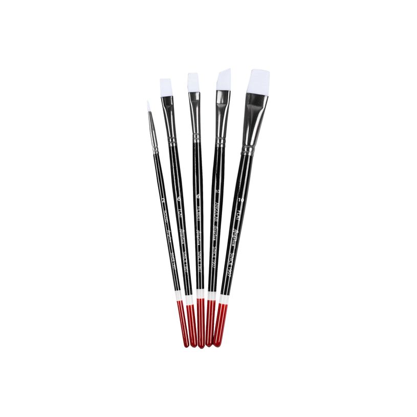086366799512-Angelus - Pack de 5 pinceaux - usé bombé, rond, plat, biseauté - taille : 2, 6, 10, 1/2-P_405154260_2-0