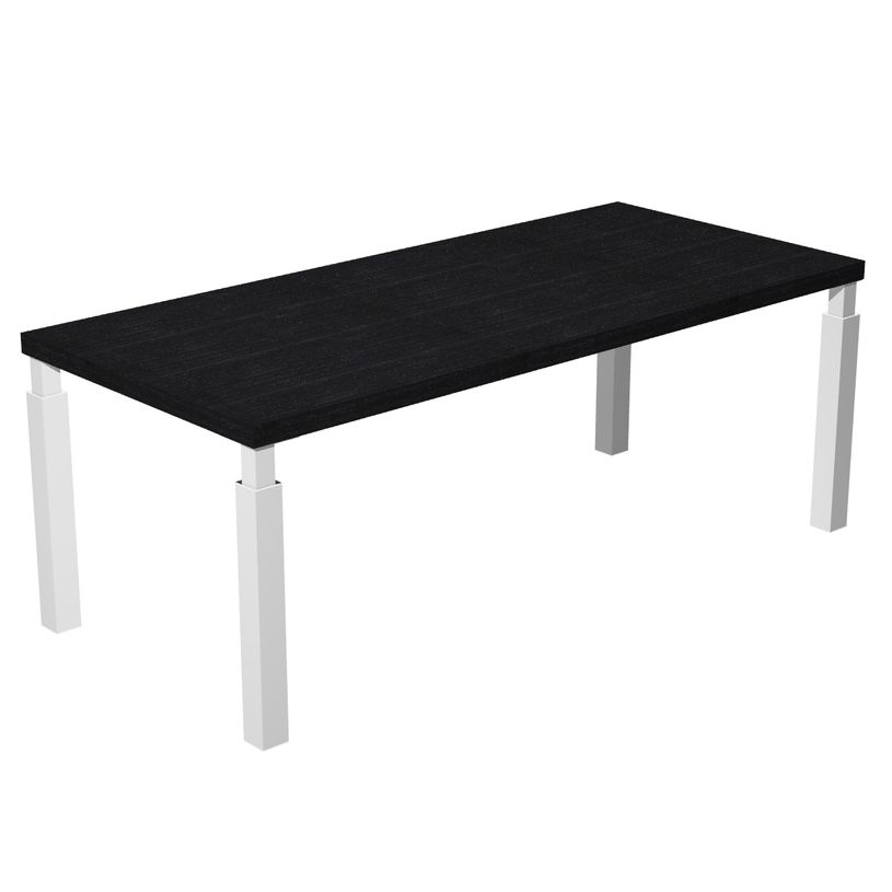 7331920004063-Bureau Manager FLORA - L180 x P90 cm - pieds en métal blanc - plateau imitation frêne no-P_405154406_1-0
