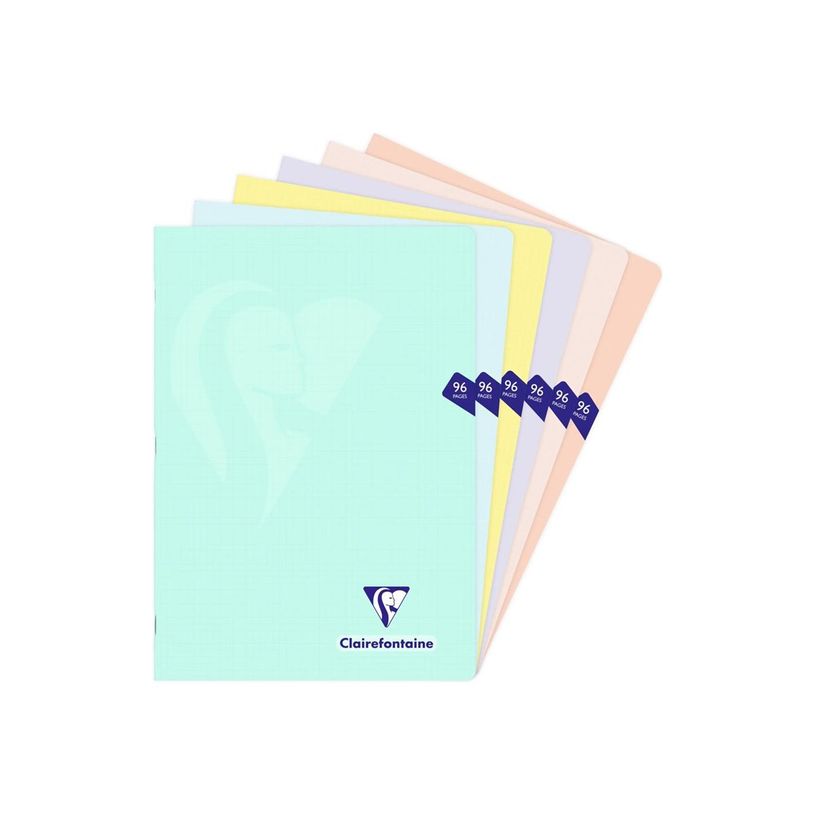 3329683081623-Clairefontaine MIMESYS Pastel Polypro - Cahier de notes - agrafé - A4 (210 x 297 mm) - 48 feuilles / 96 pages - papier blanc - petits carreaux - disponible en différents-P_405154779_2-7