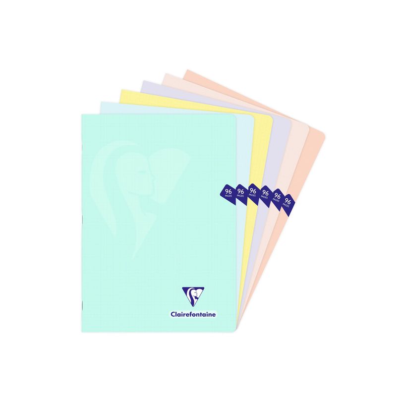3329683081623-Clairefontaine MIMESYS Pastel Polypro - Cahier de notes - agrafé - A4 (210 x 297 mm) - 48 feuilles / 96 pages - papier blanc - petits carreaux - disponible en différents-P_405154779_6-2
