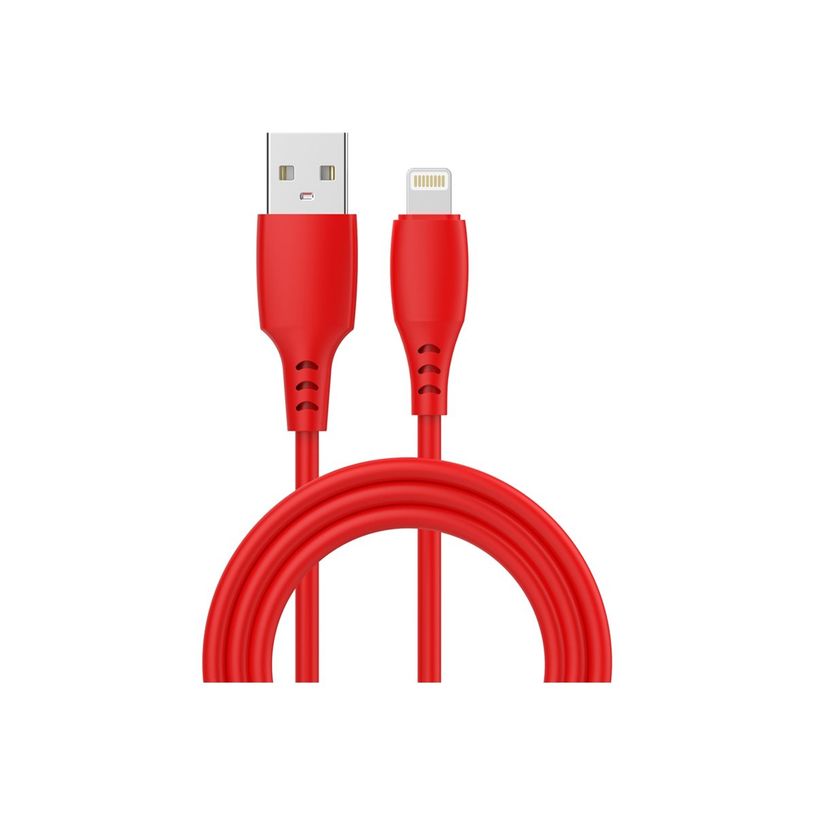 3701090636878-Wave Concept Liquid Silicone - Câble de charge - USB vers Lightning - 1 m - rouge-P_405163090_2-0