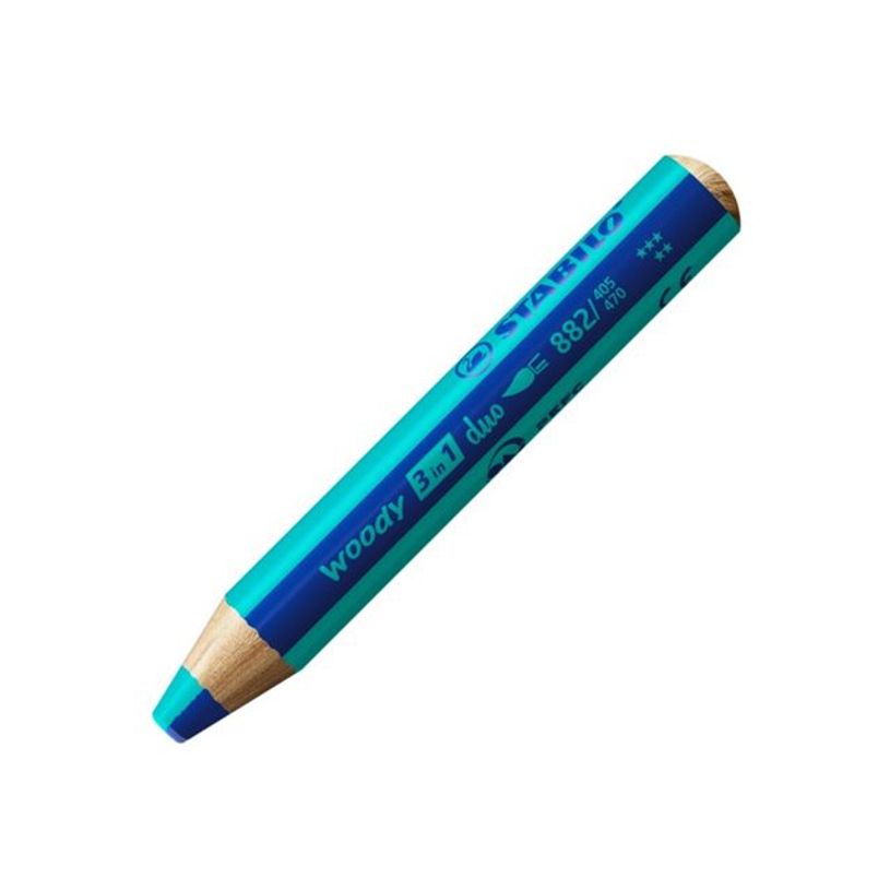 4006381603683-STABILO woody 3 in 1 duo - Crayon de couleur - bleu outremer/turquoise-P_405164792_1-0