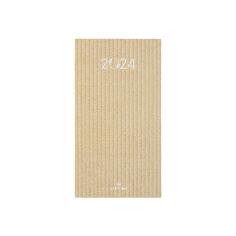 3664447162249-Oberthur - Agenda de poche 1 semaine sur 2 pages - 9,5 x 17,5 mm - kraft naturel - carton -P_405166613_2-0