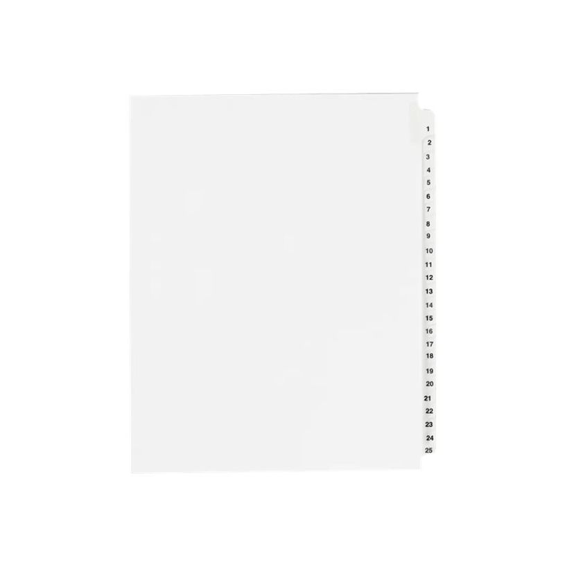 5018505025843-Avery Style - Intercalaire - 25 positions - pré-imprimé : 1-25 - à onglets - blanc-P_405177052_1-0